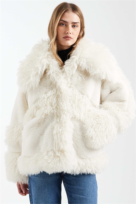 Пальто с вставками из искусственного меха артикул 149145191