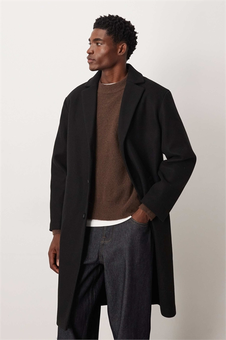 Длинное пальто с эффектом шерсти в стиле кэжуал артикул 142509849