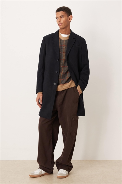 Пальто классического кроя из смешанной шерсти артикул 151558393