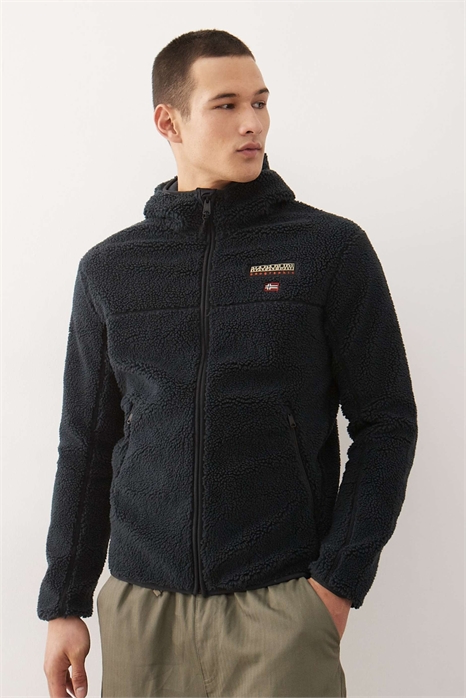 Флисовая куртка с капюшоном Tynik черного цвета артикул 150343442