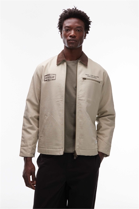 Двусторонняя куртка с логотипом на кремовом полотне с двусторонней застежкой-молнией артикул 150178277