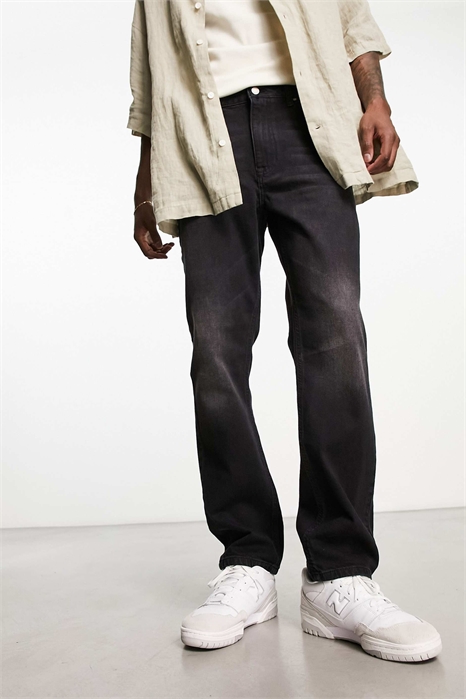 Джинсы с прямыми брючинами и эластичным материалом артикул 128911375