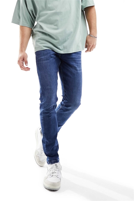 Джинсы облегающего кроя с косой вязкой артикул 132349374