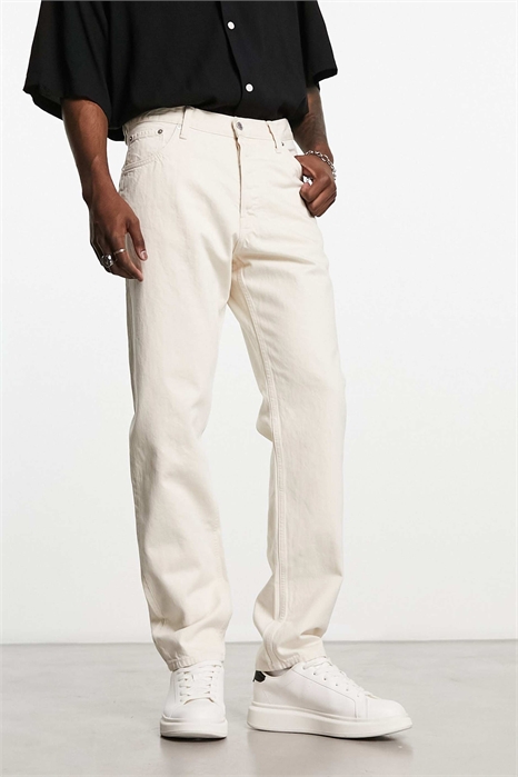 Джинсы свободного кроя с зауженными брючинами артикул 129243906