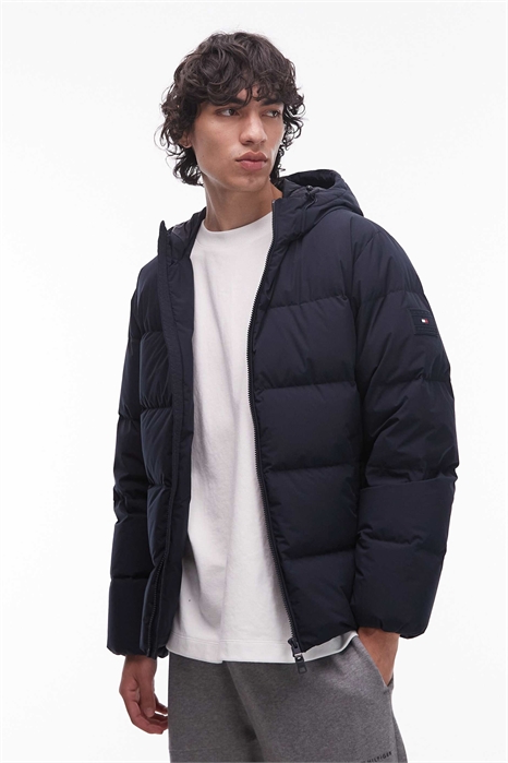 Пуховик с капюшоном из пуха артикул 148855892