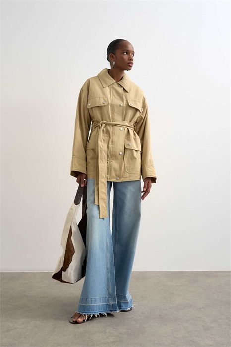 Хлопковая рубашка-куртка с 4 карманами и стеганой подкладкой артикул 149594162