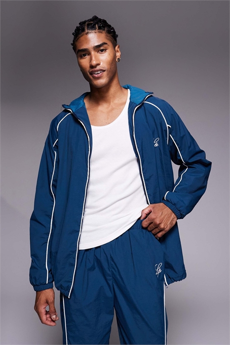 Нейлоновая спортивная куртка с логотипом и окантовкой co-ord артикул 148997888