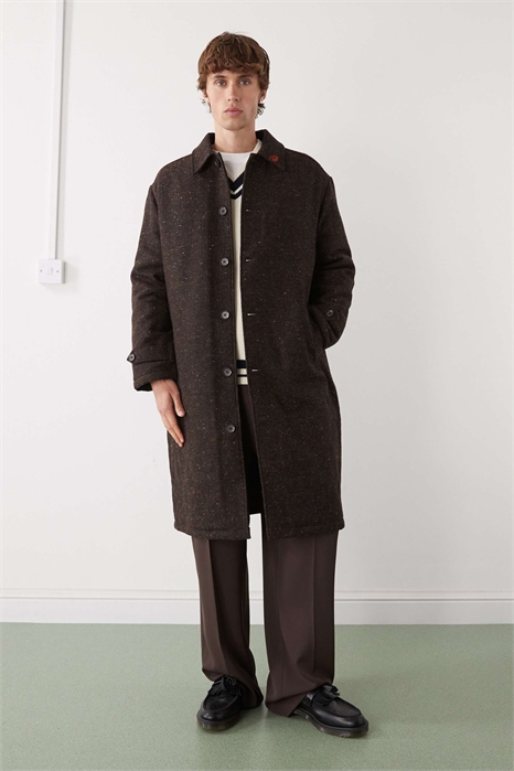 Тренч средней длины из смешанной шерсти плотностью 520 г/м² артикул 151188276