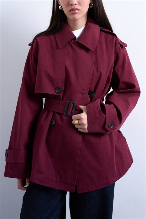 Короткий тренч в стиле 90-х артикул 147898480