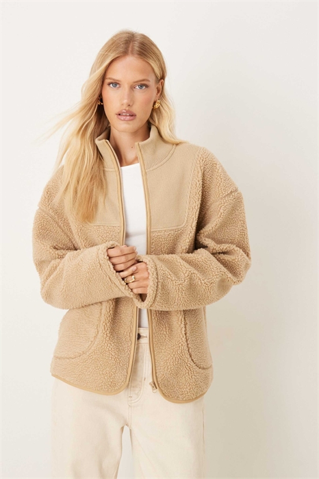 Куртка из смешанного материала: флис «борг» и трикотаж артикул 143259976