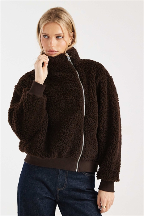 Куртка-борг с воротником-воронкой артикул 154080622