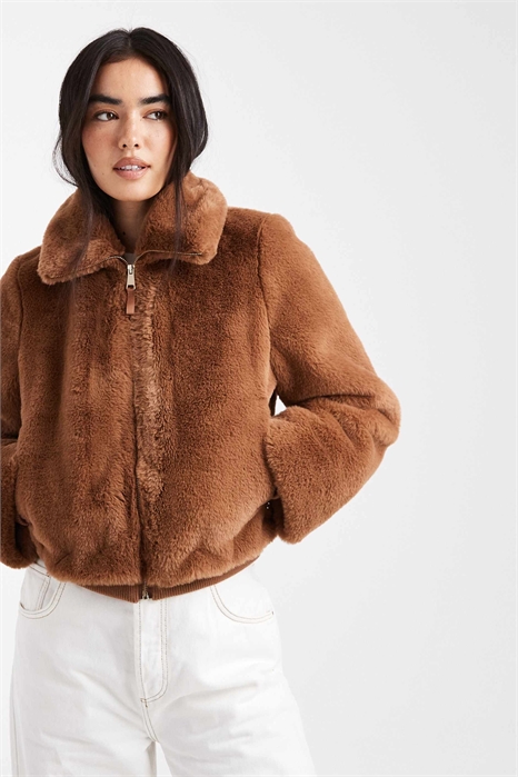 Куртка на молнии из искусственного меха артикул 150706220