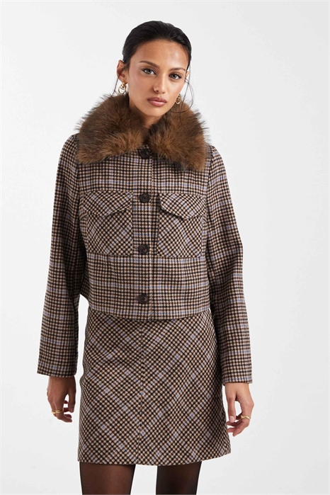 Короткая куртка в клетку co-ord артикул 151897163