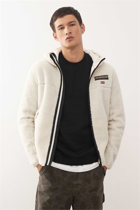 Флисовая куртка с капюшоном Tynik бежевого цвета артикул 150343426