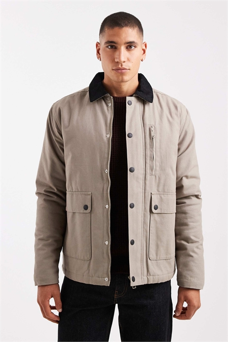 Куртка из канваса с карманами спереди и воротником контрастного цвета артикул 151024942