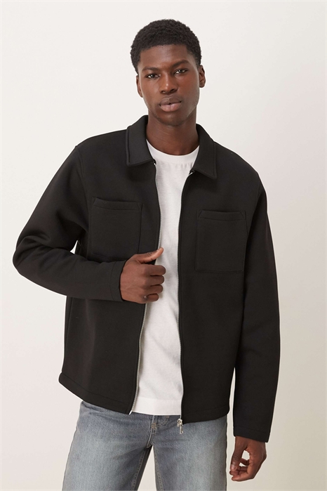 Свободная джерси-куртка на молнии из плотной ткани артикул 150347336