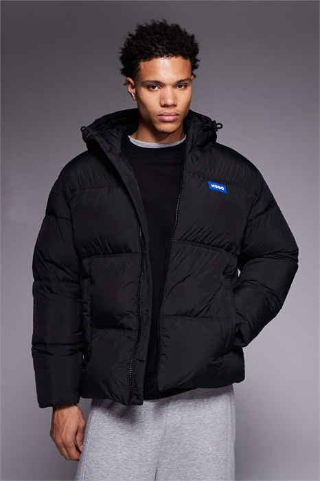 Пуховик с капюшоном и логотипом Bodo свободного кроя артикул 148444518