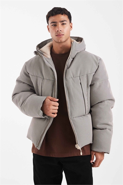 Пуховик в клетку «хаундстоут» артикул 148003329