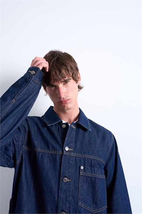 Куртка из джинсовой ткани свободного кроя артикул 147825294