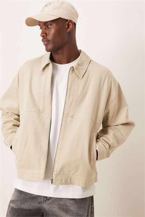 Куртка Харрингтон свободного кроя с эффектом потертости артикул 138902724