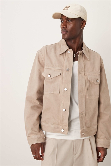 Жесткая джинсовая куртка в стиле «тракер» артикул 143083102