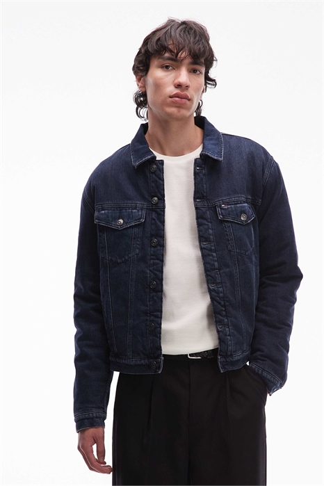 Джинсовая куртка с подкладкой из плюша артикул 148995052