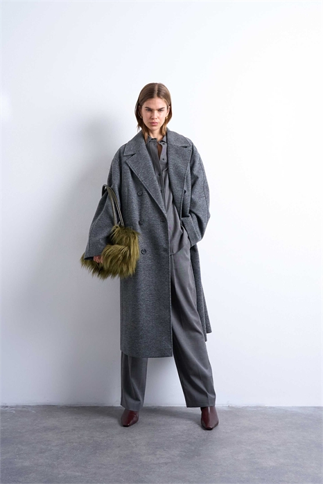 Чистое длинное пальто с двойной застежкой артикул 142512603