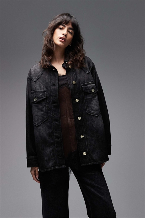 Джинсовая куртка Bryn с золотыми пуговицами артикул 152940669