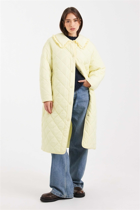 Стеганое пальто макси артикул 145752229