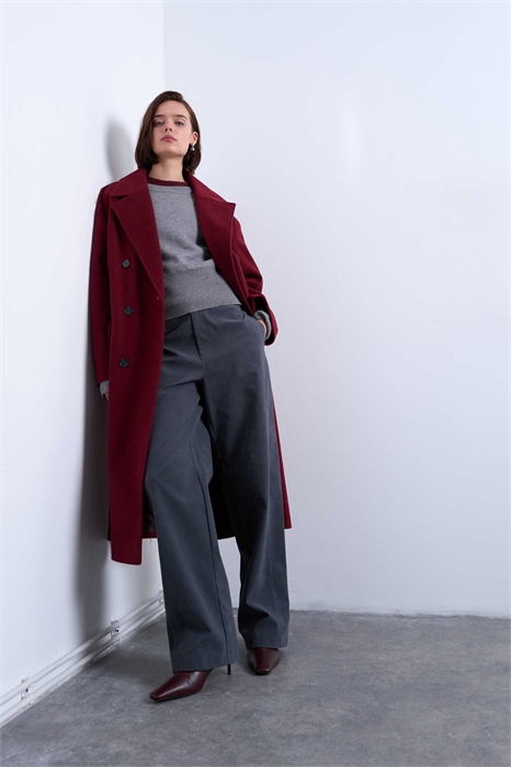 Чистое длинное пальто с двойной застежкой артикул 142512602