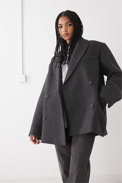 Блейзер свободного кроя из смешанной шерсти с двойной застежкой артикул 151780084