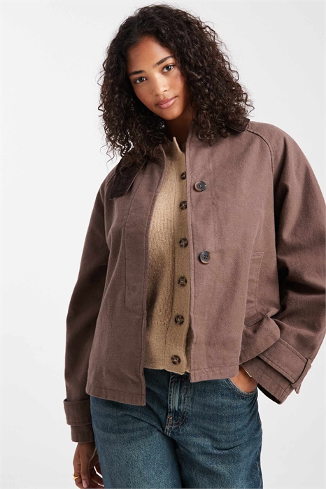 Куртка с контрастным воротником артикул 142087762