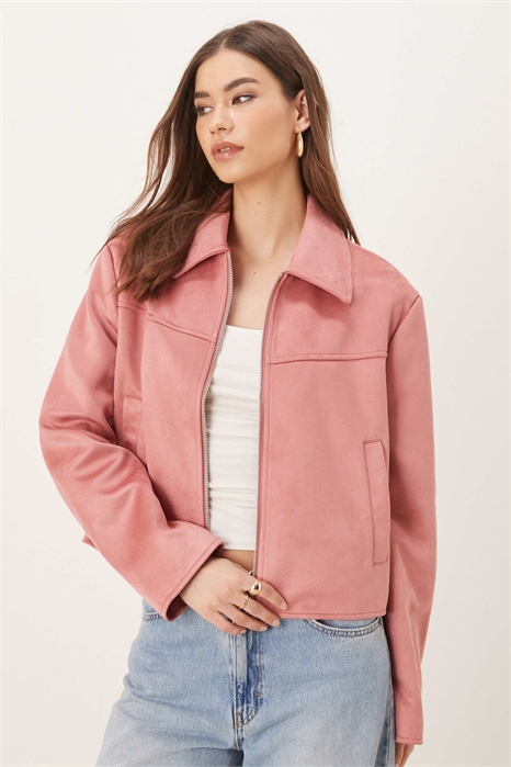 Куртка с воротником из искусственной замши артикул 140074546