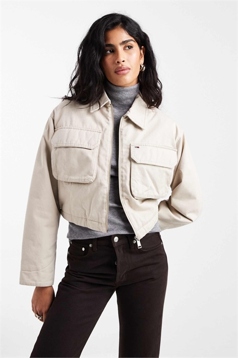 Короткая куртка с карманами в стиле рабочей одежды артикул 151341647