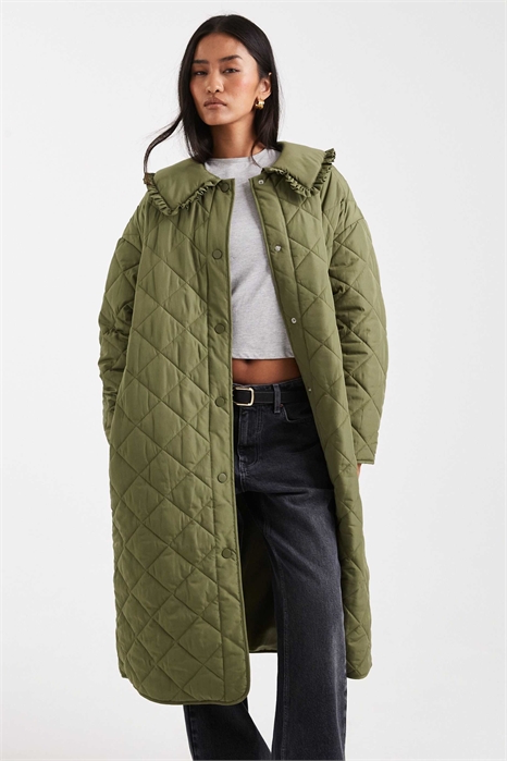 Макси-пальто с стеганой подкладкой артикул 145752230