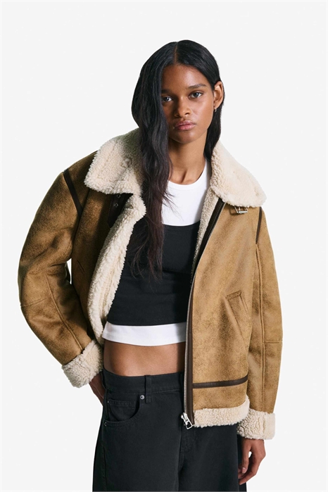 Куртка-косуха из искусственной овчины артикул 151720427