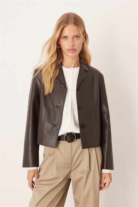 Короткая куртка из искусственной кожи артикул 151636632