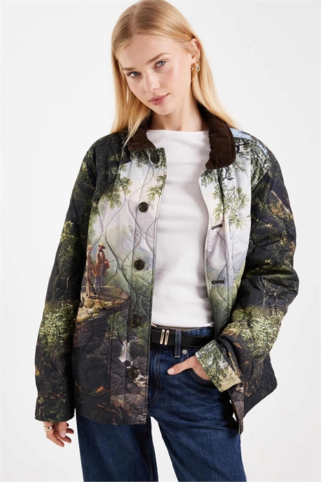 Куртка-рубашка с стеганым принтом по всей поверхности артикул 152230936