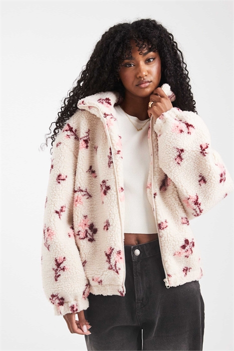 Куртка с застежкой-молнией и цветочным узором артикул 143504707