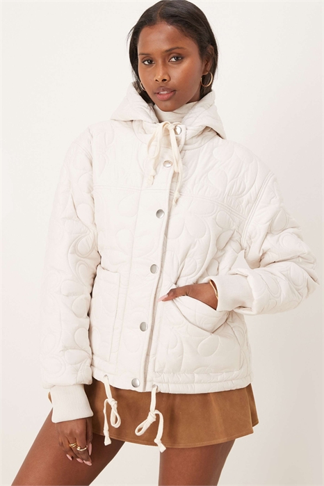 Утепленная куртка с капюшоном Isabel с тиснением в виде цветов артикул 150701419