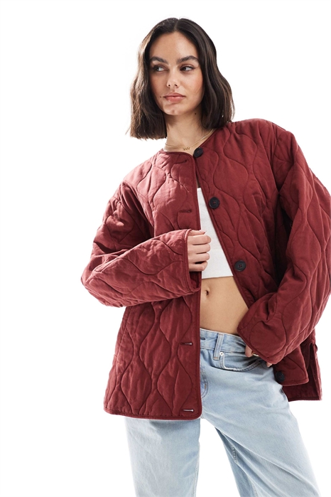 Стеганая куртка без воротника «Дельфин» артикул 138908362