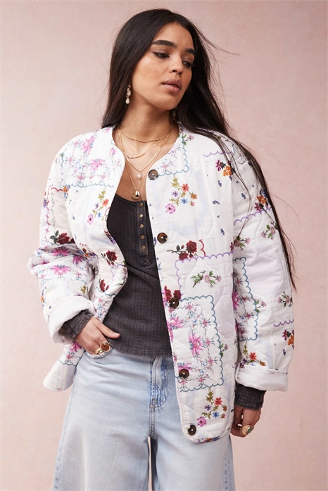 Стеганая куртка без воротника «Дельфин» артикул 138802398