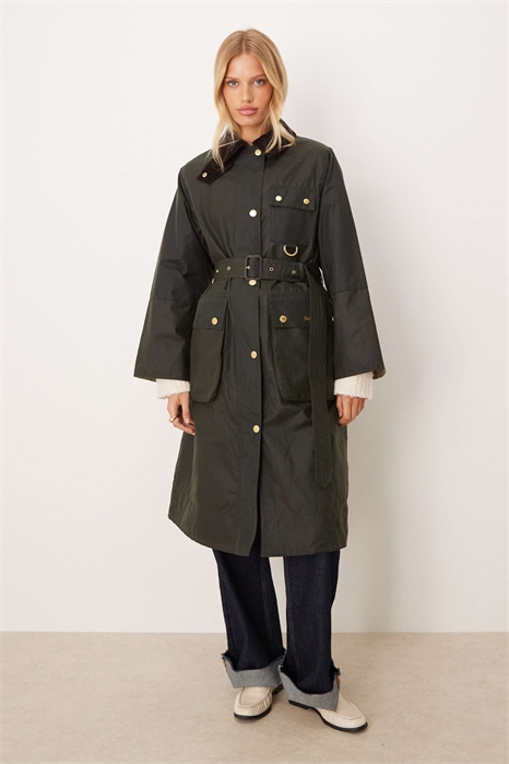 Длинная восковая куртка Milda зеленого цвета артикул 149963332