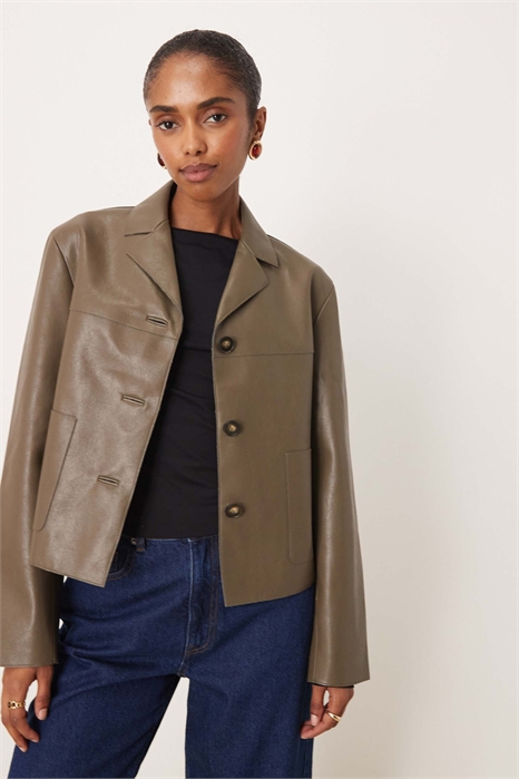 Короткая куртка из искусственной кожи артикул 151896974