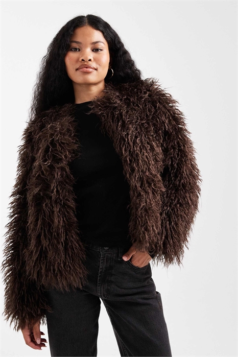 Куртка из искусственного меха с ворсистой поверхностью артикул 151897183