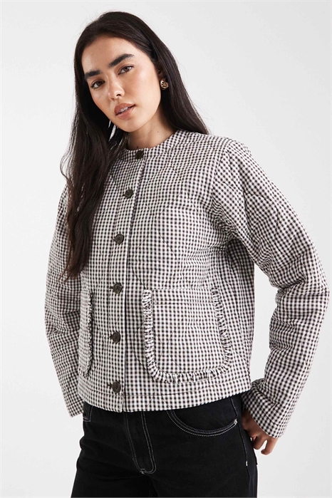 Стеганая куртка для кровати в коричневую клетку артикул 148604976