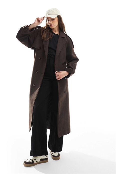 Шерстяное пальто с поясом артикул 147140619