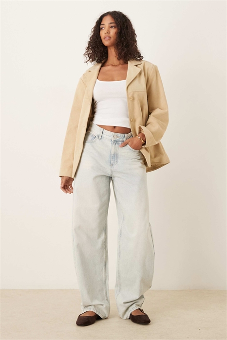 Куртка из натуральной замши в стиле 70-х артикул 139712194