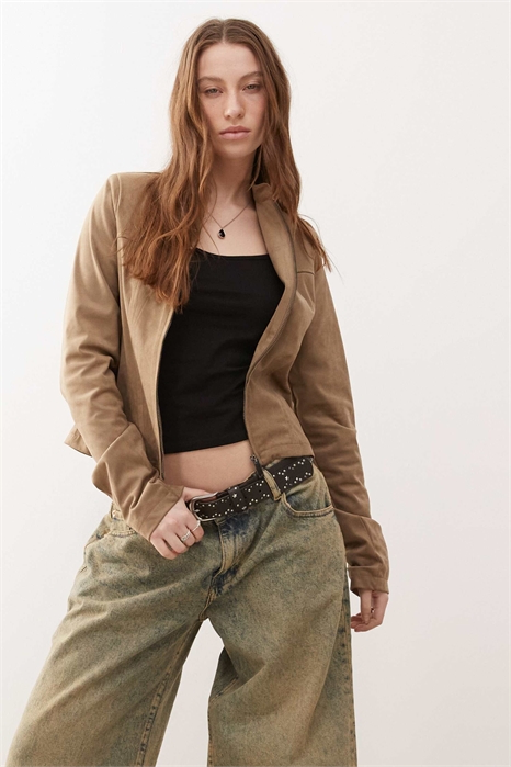 Куртка-косуха из искусственной замши «Мэнди» артикул 143374013