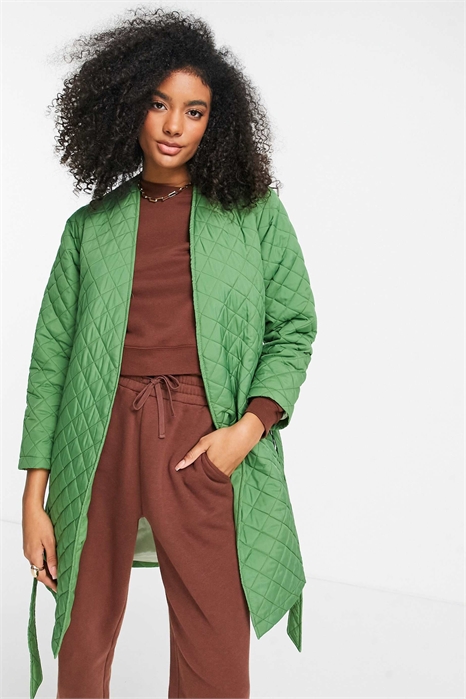 Стеганый плащ без воротника артикул 110154294